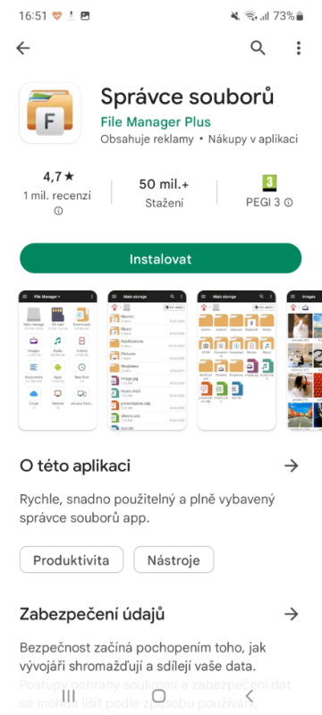 Stažení správce souborů