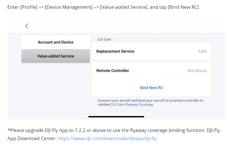 Jak aktivovat Flyaway Coverage v DJI Care 2