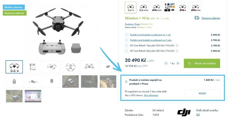 Jak si půjčit dron DJI Mini 5 Pro - DronPro