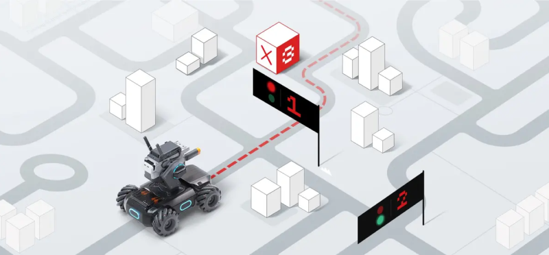 Využijte tzv. vision markers a 6 programovatelných modulů pro naprogramování jízdy DJI Robomaster S1