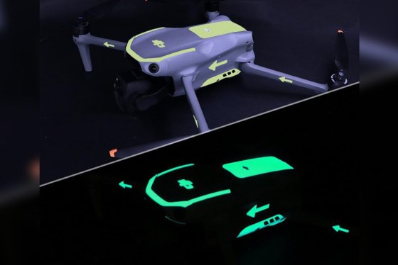 Zelené luminiscenční samolepky na dron DJI Air 3 / Air 3S