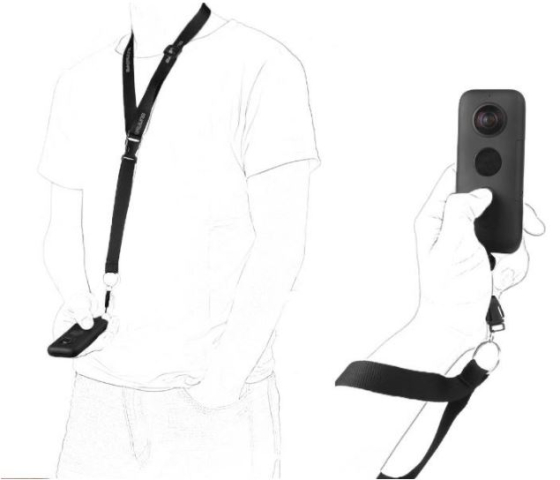 2v1 popruh krk a zápěstí ke kameře Insta360 ONE X / ONE X2