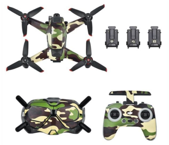 Camo Green polep na DJI FPV závodní dron