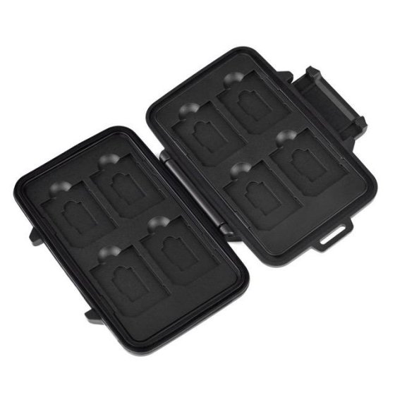 Voděodolné pouzdro pro SD / TF karty (8xSD + 8xTF) - černé