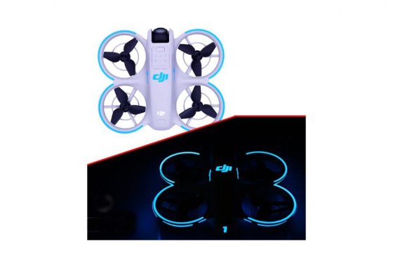 Modré luminiscenční samolepky na dron DJI Neo
