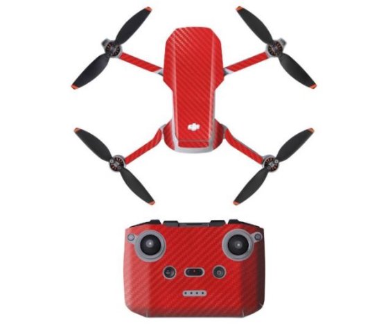 Červený polep na dron a ovladač DJI Mini 2