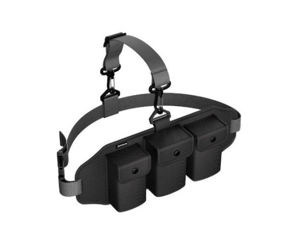Pouzdro kolem pasu na baterie, vysílač a dron DJI Mavic Mini