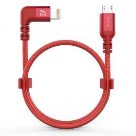 Kabel lightning/microUSB rovný - 30cm pro dron DJI Spark a Mavic series - červený