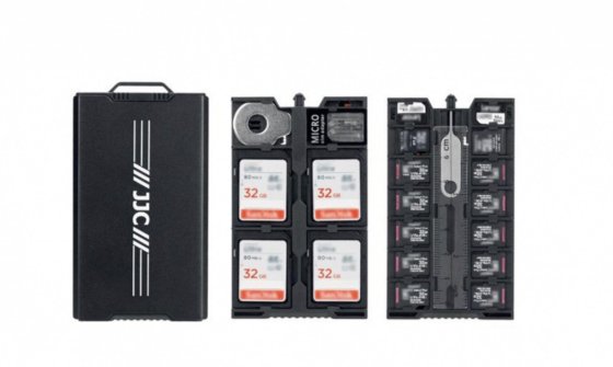 Hliníkový dvojstranný úložný box na paměťové karty černý (18 ks)