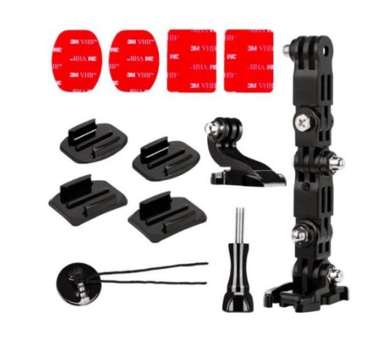 Sada pro připevnění akční kamery na helmu