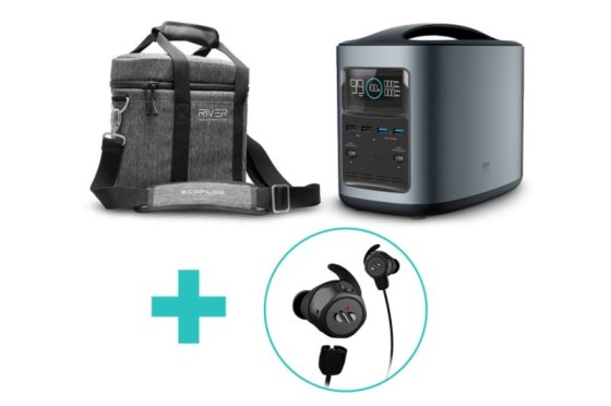 Přenosná nabíjecí stanice EcoFlow RIVER370 (mezinárodní verze) + přepravní brašna + sluchátka AIRLOOP