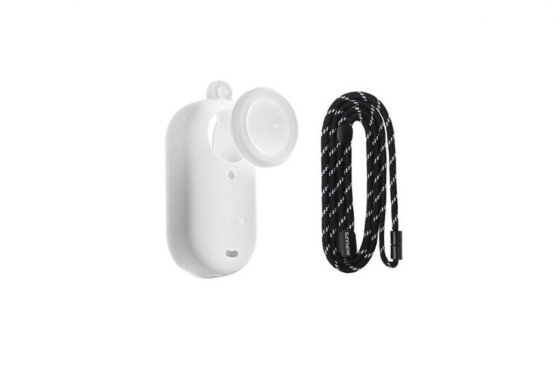 Bílý silikonový chránič a kryt objektivu na kameru Insta360 GO 3S