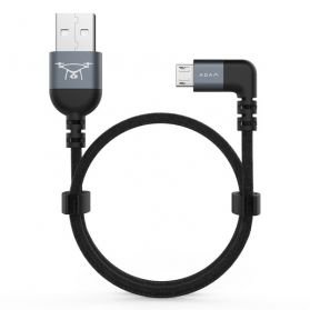 Kabel microUSB/USB-A - 30 cm - šedý
