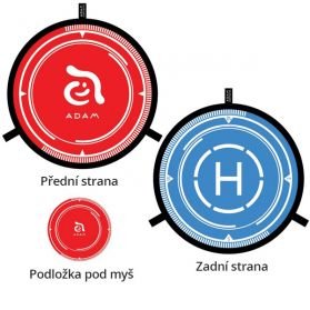 Přistávací plocha pro drony s blikajícím LED 55 cm - červená/modrá + stolní podložka 19 cm Adam FLEET