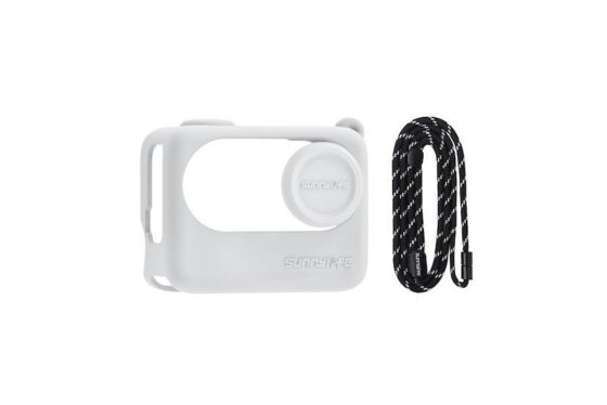 Bílý silikonový kryt na Acton Pod kamery Insta360 GO 3S + kryt objektivu