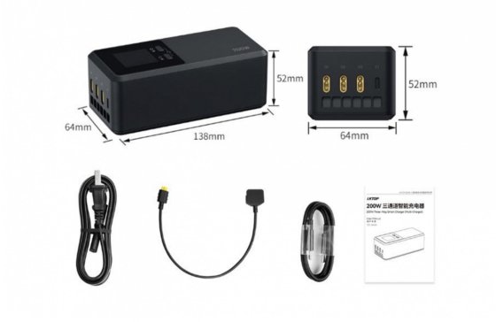 Inteligentní 200W nabíječka baterií s úložným režimem pro DJI Matrice 4T / Matrice 4E