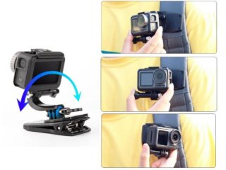 Otočný klip na batoh pro akční kameru