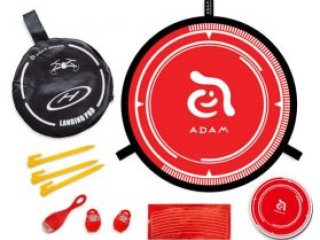 Přistávací plocha pro drony s blikajícím LED 55 cm - červená/žlutá + stolní podložka 19 cm Adam FLEET