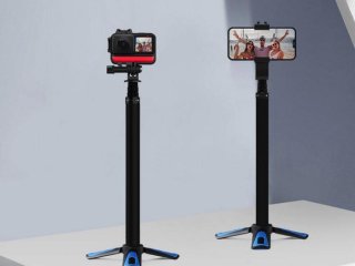 Prodlužující selfie tyč na akční kameru (116cm)