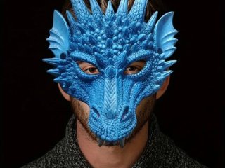 Dračí maska (bílá)