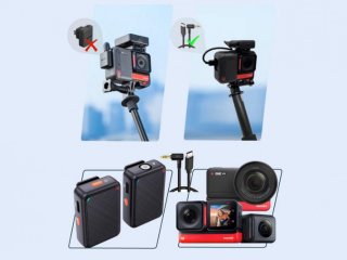 2.4G bezdrátový mikrofon s baterií pro kameru Insta360 ONE RS