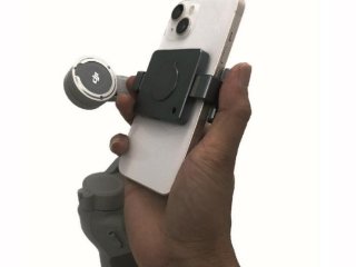 Magnetický držák telefonu s LED světlem na DJI OM 4 / OM5 / Osmo Mobile 6