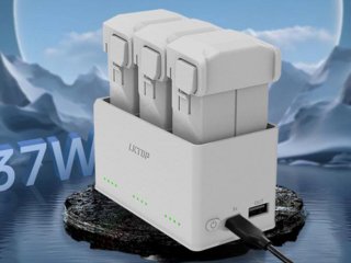 Dvoucestný nabíjecí hub s LED světlem 3v1 pro dron DJI Mini 3 Pro / DJI Mini 4 Pro