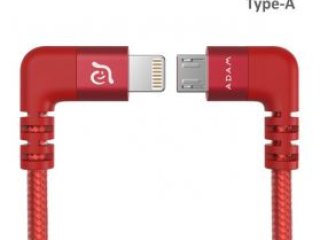 Kabel lightning/micro USB zahnutý - 30cm pro DJI Spark a Mavic series - červený