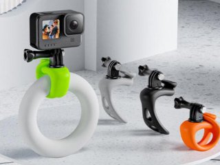 Flexibilní silikonový páskový držák pro akční kamery (šedý)