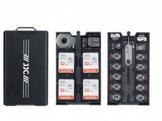 Hliníkový dvojstranný úložný box na paměťové karty černý (18 ks)