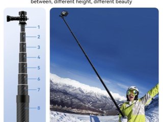 Prodlužující selfie tyč na akční kameru (3m)