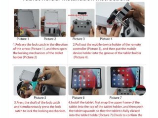 Hliníkový držák tabletu na dálkový ovladač (pro 7,9 až 11 palcové tablety)