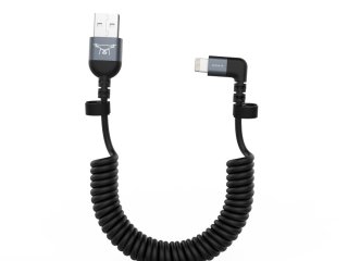 Kroucený kabel lightning/USB-A - 30cm - šedý - L30C