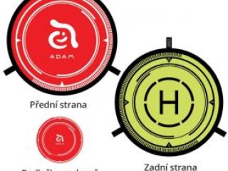 Přistávací plocha pro drony s blikajícím LED 55 cm - červená/žlutá + stolní podložka 19 cm Adam FLEET