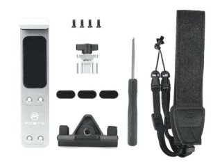 Hliníkový držák tabletu s popruhem na dálkový ovladač (natažení pružiny do 16,5cm)