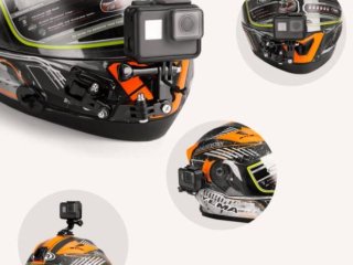 Sada pro připevnění akční kamery na helmu