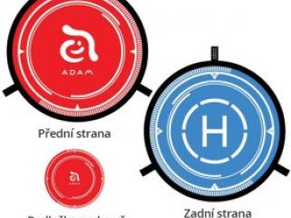 Přistávací plocha pro drony s blikajícím LED 75 cm - červená/modrá + stolní podložka 19 cm Adam FLEET