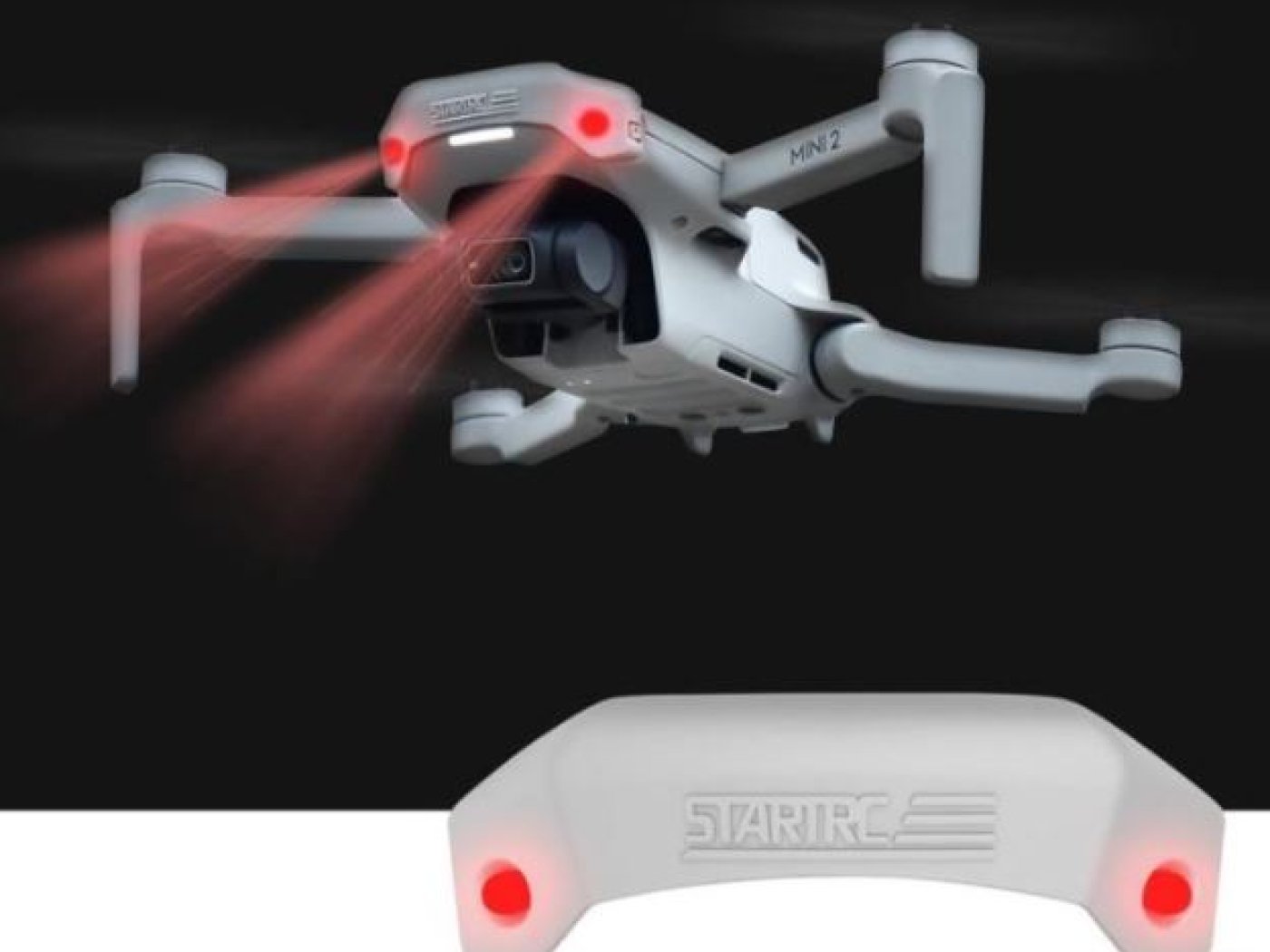 Přední červená světla na dron DJI Mavic Mini / Mini 2 / Mini 2 SE / Mini SE