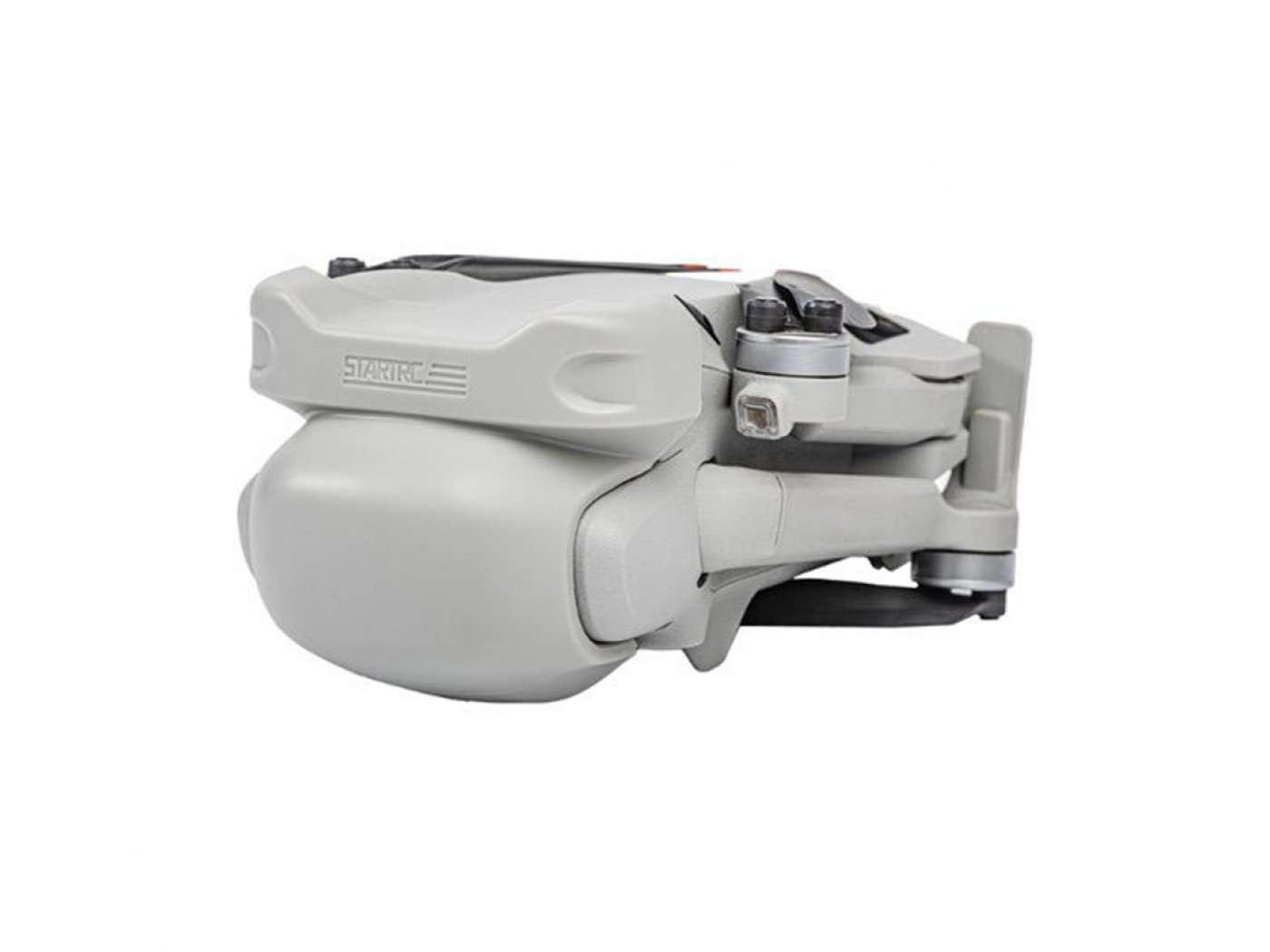 Šedý kryt kamery a předních senzorů na dron DJI Mini 4 Pro