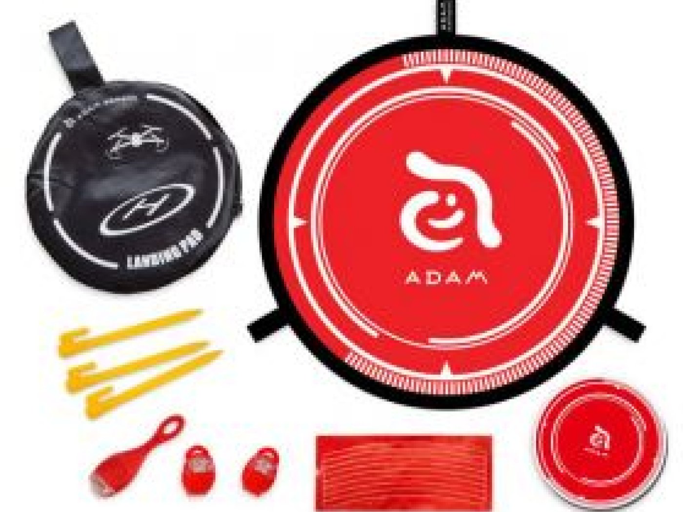 Přistávací plocha pro drony s blikajícím LED 55 cm - červená/žlutá + stolní podložka 19 cm Adam FLEET