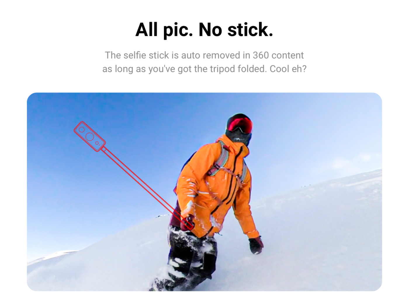 Neviditelná selfie tyč + tripod na kameru Insta360