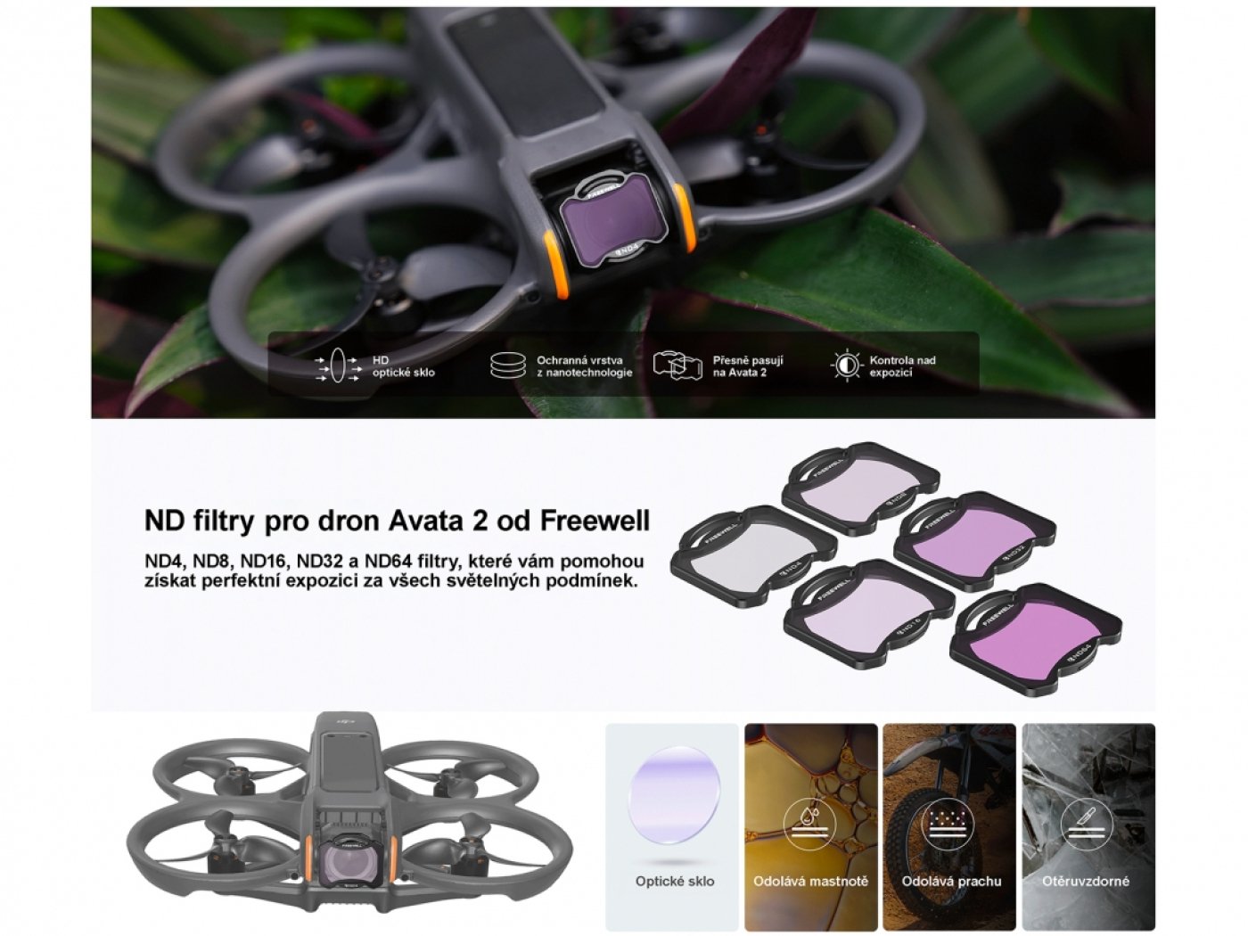 Freewell ND8 filtr na dron DJI Avata 2