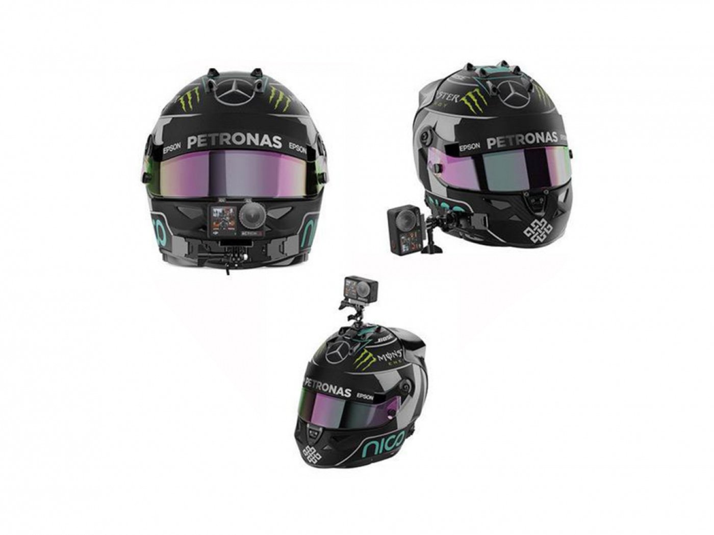 Flexibilní držák na helmu pro akční kamery