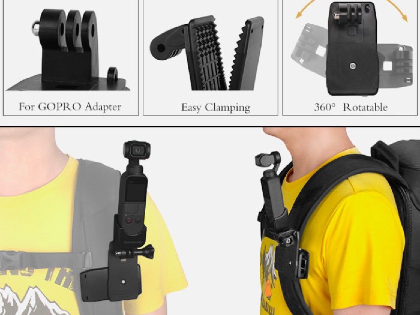 Klip na batoh s adaptérem pro DJI Osmo Pocket