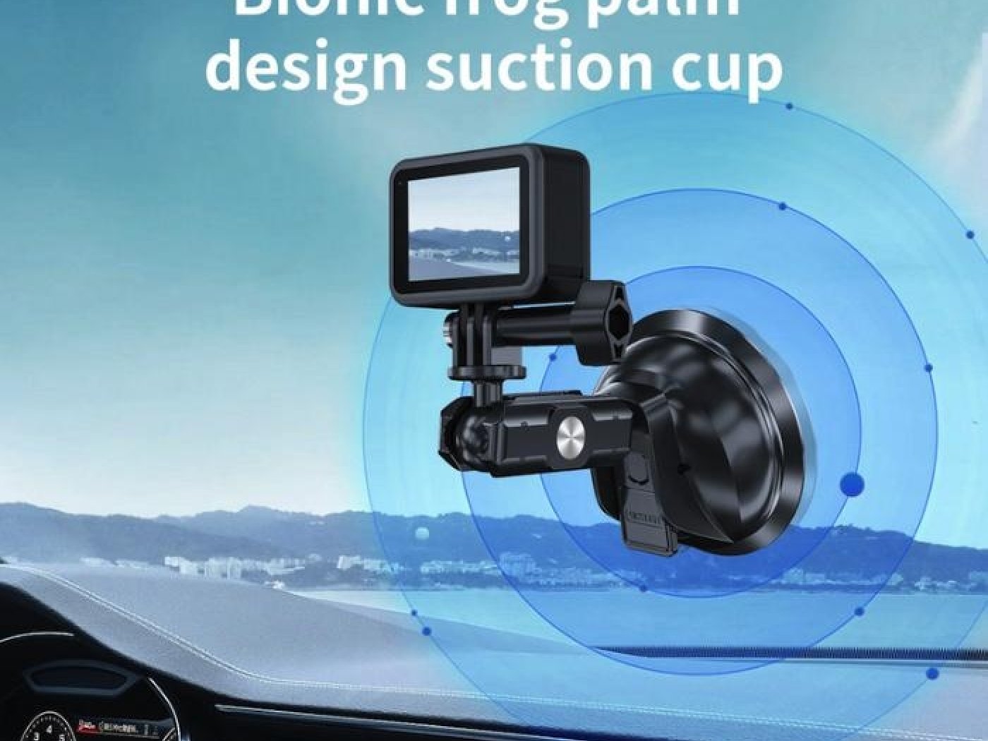 360° držák akční kamery s přísavkou