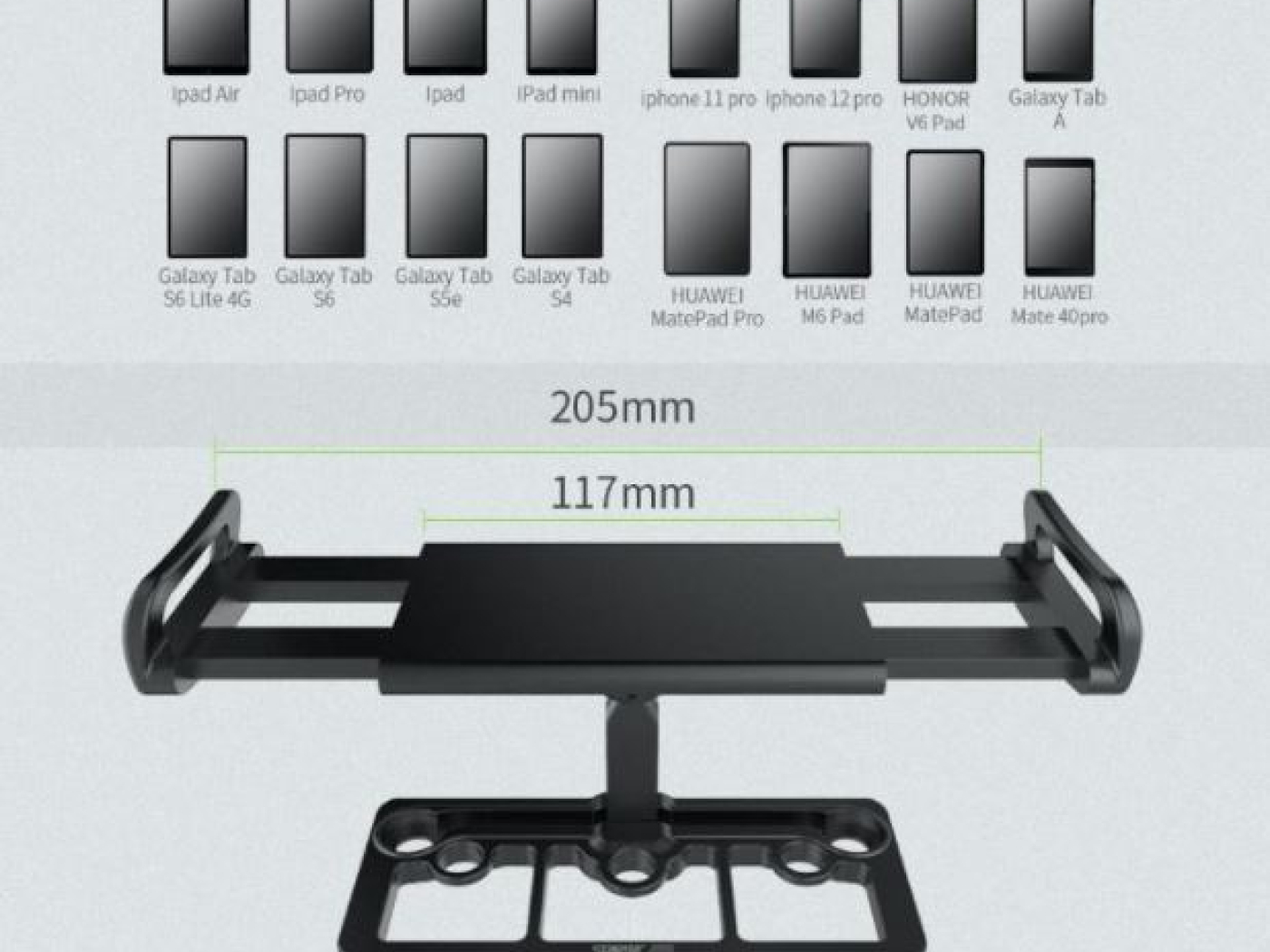 Držák tabletu s popruhem na krk k ovladači DJI Mavic series / Spark (natažení pružiny do 20,5cm)