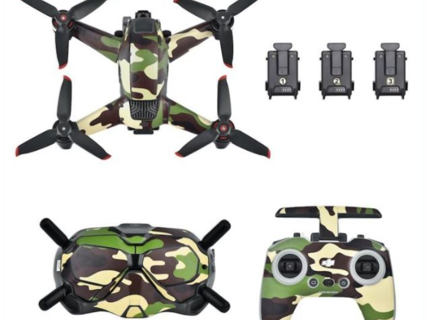 Camo Green polep na DJI FPV závodní dron