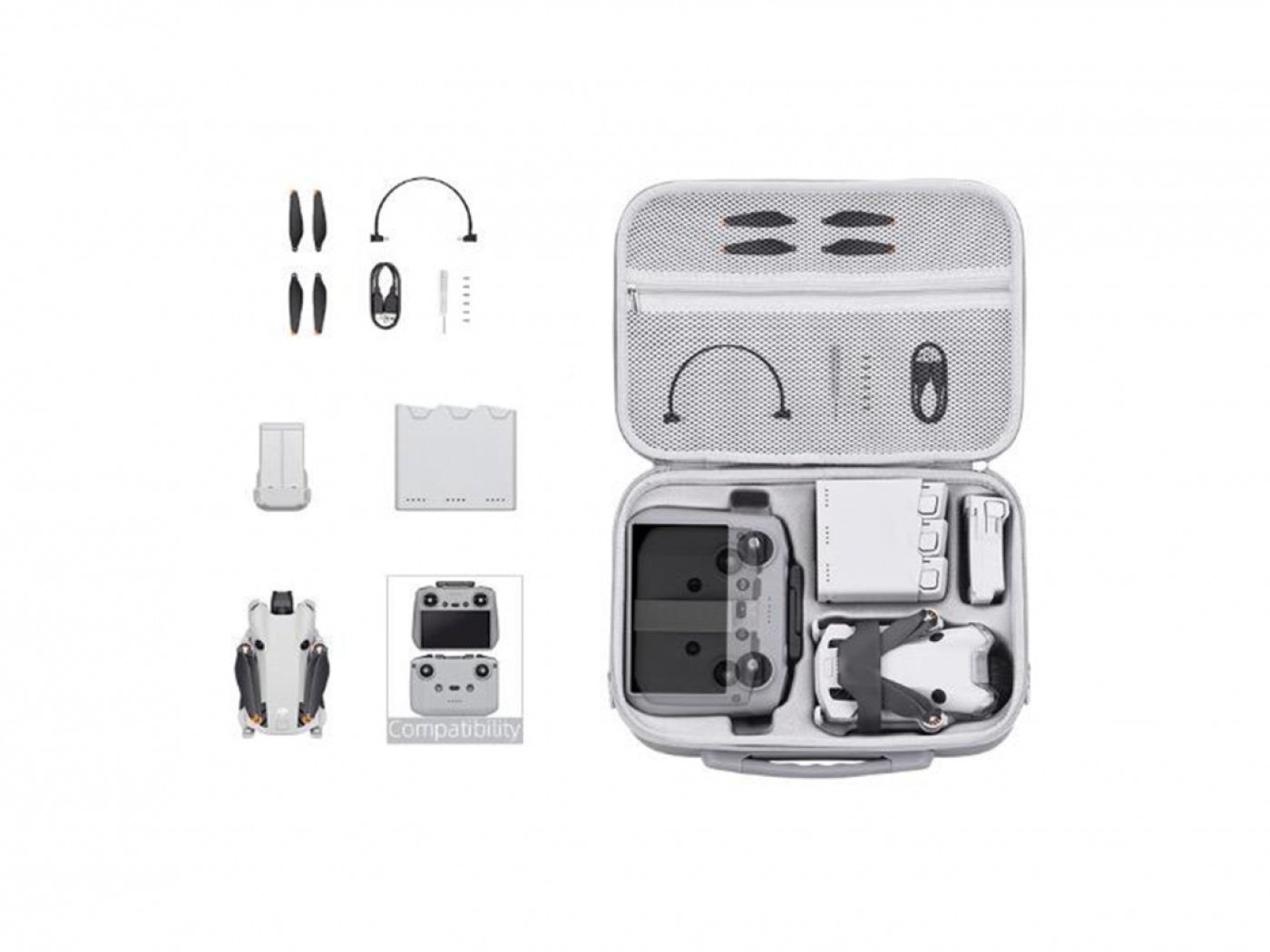 Světle šedé pouzdro na dron DJI Mini 4 Pro