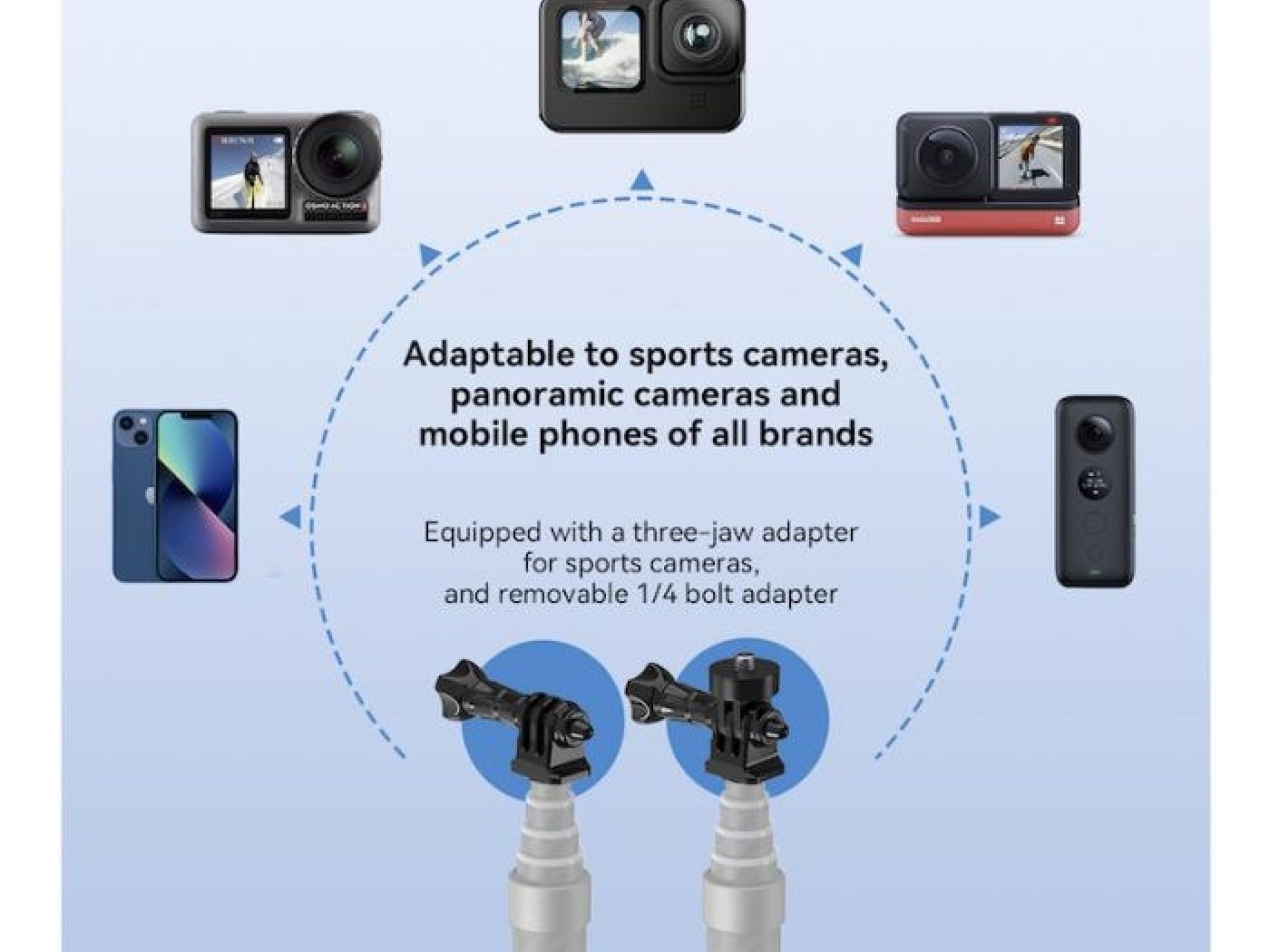 Prodlužující selfie tyč na akční kameru (3m)