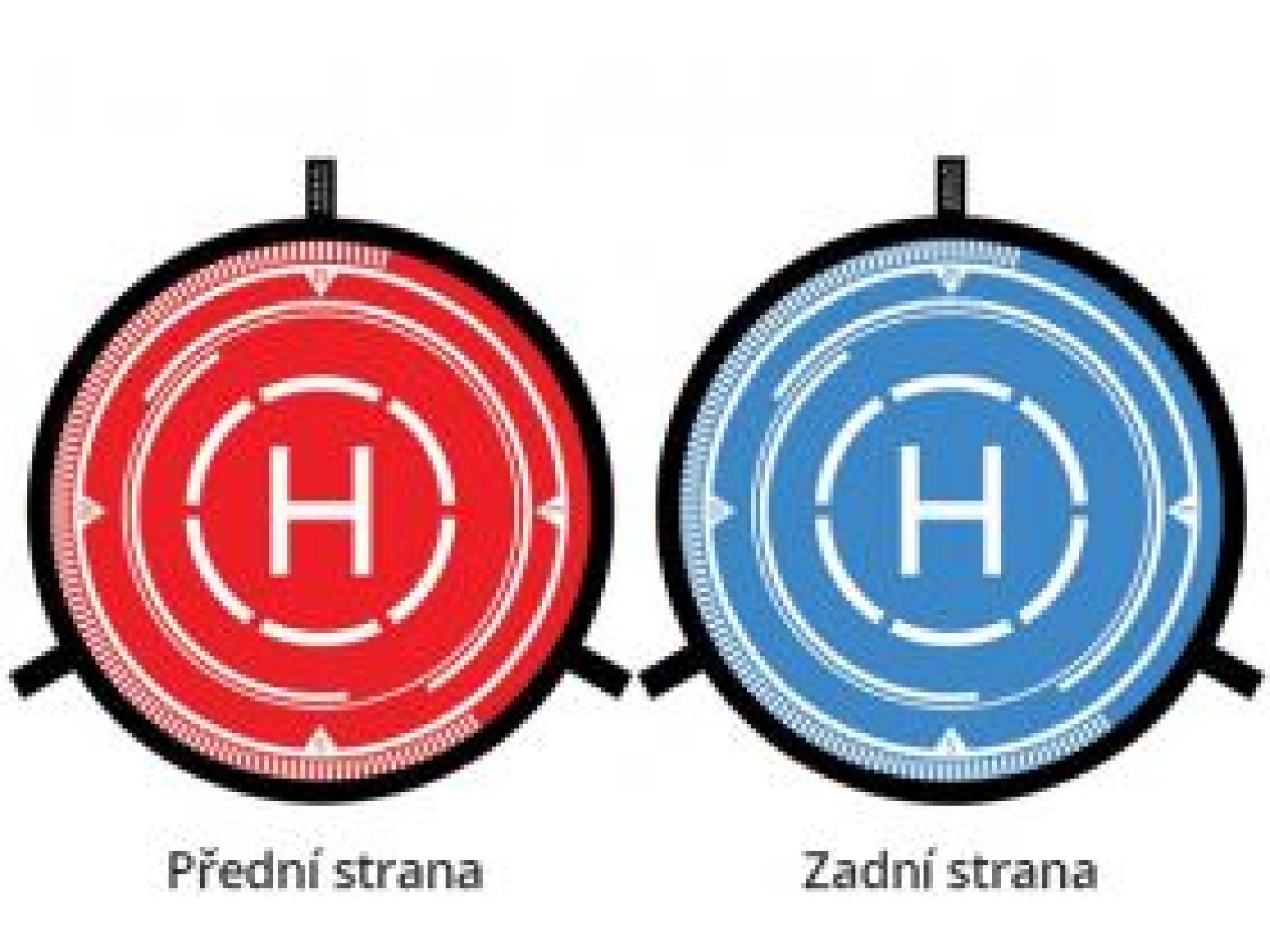 Přistávací plocha pro velké drony s blikajícím LED 95 cm Adam FLEET - červená/modrá